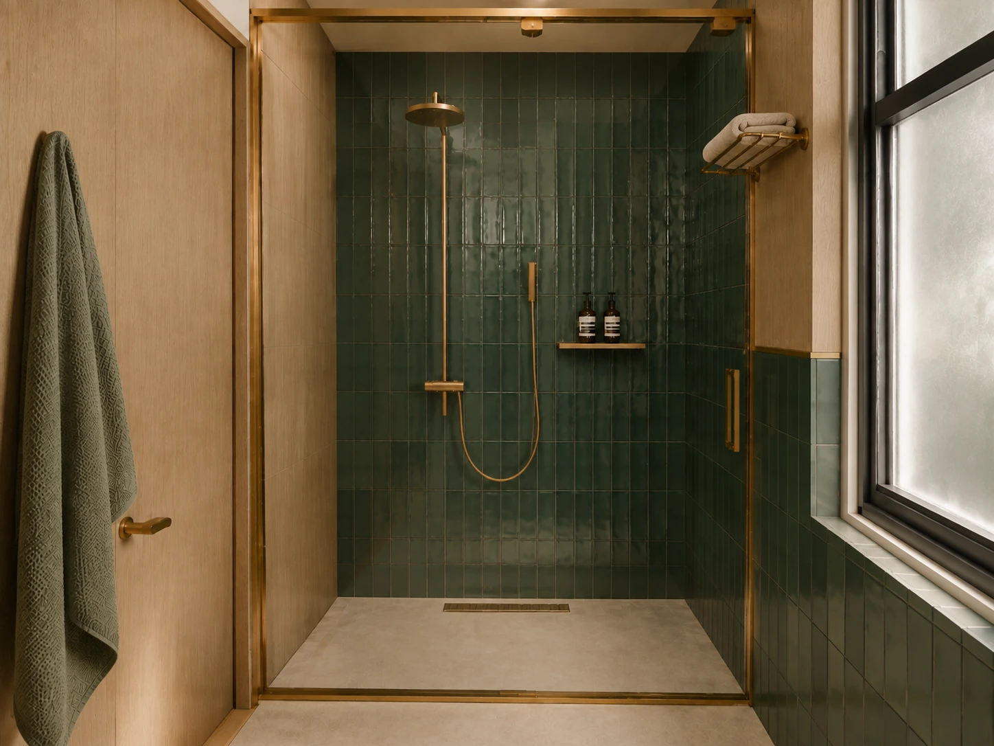 Master bathroom / shower / AI VISION / MATERIALS + ATMOSPHERE